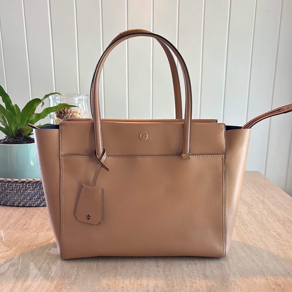 Tory Burch Tan Leather Parker Structured Tote